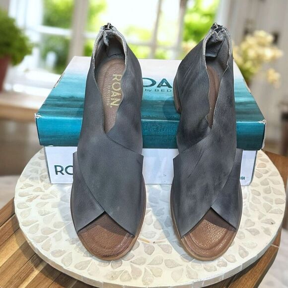 Bed Stu Betty Leather Back‑Zip Sandal Handcrafted Criss‑Cross Peep‑Toe Size 8 - Picture 5 of 16